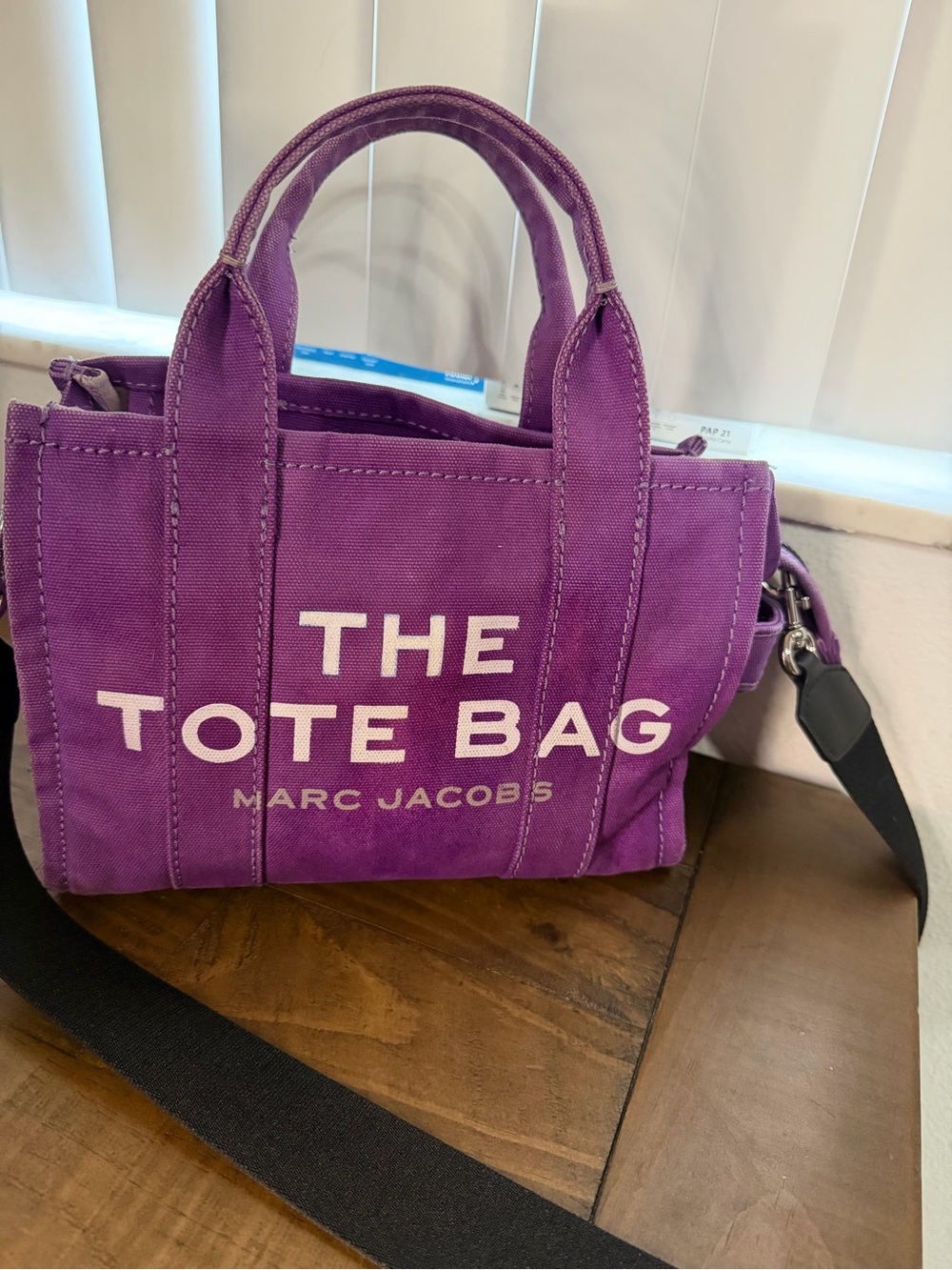 Marc Jacobs the tote bag mini small purple crossbody tote purse